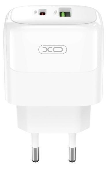 Мережевий зарядний пристрій XO L137 20W PD USB-C & 18W QC USB-A (Білий) NLM-95487 фото